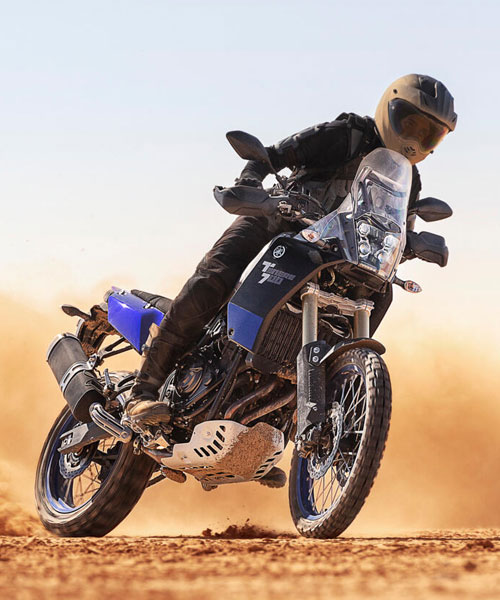 Yamaha motorcycle action shot with rider